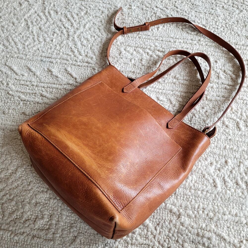 Madewell Zip-Top Transport Tote English Saddle Leather Bag